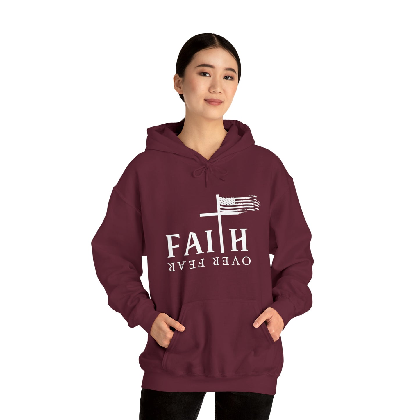 Faith Over Fear: Unisex Heavy Blend⢠Inspirational Christian Hoodie"