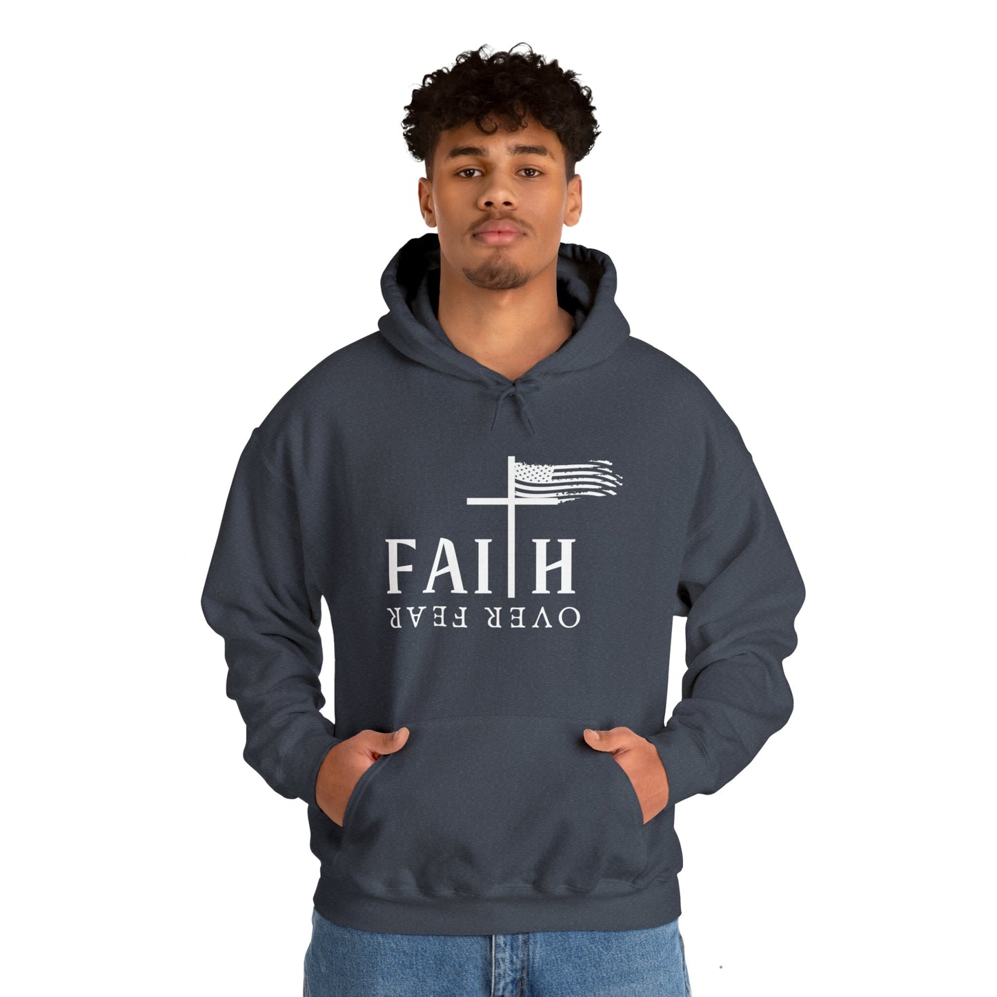 Faith Over Fear: Unisex Heavy Blend⢠Inspirational Christian Hoodie"