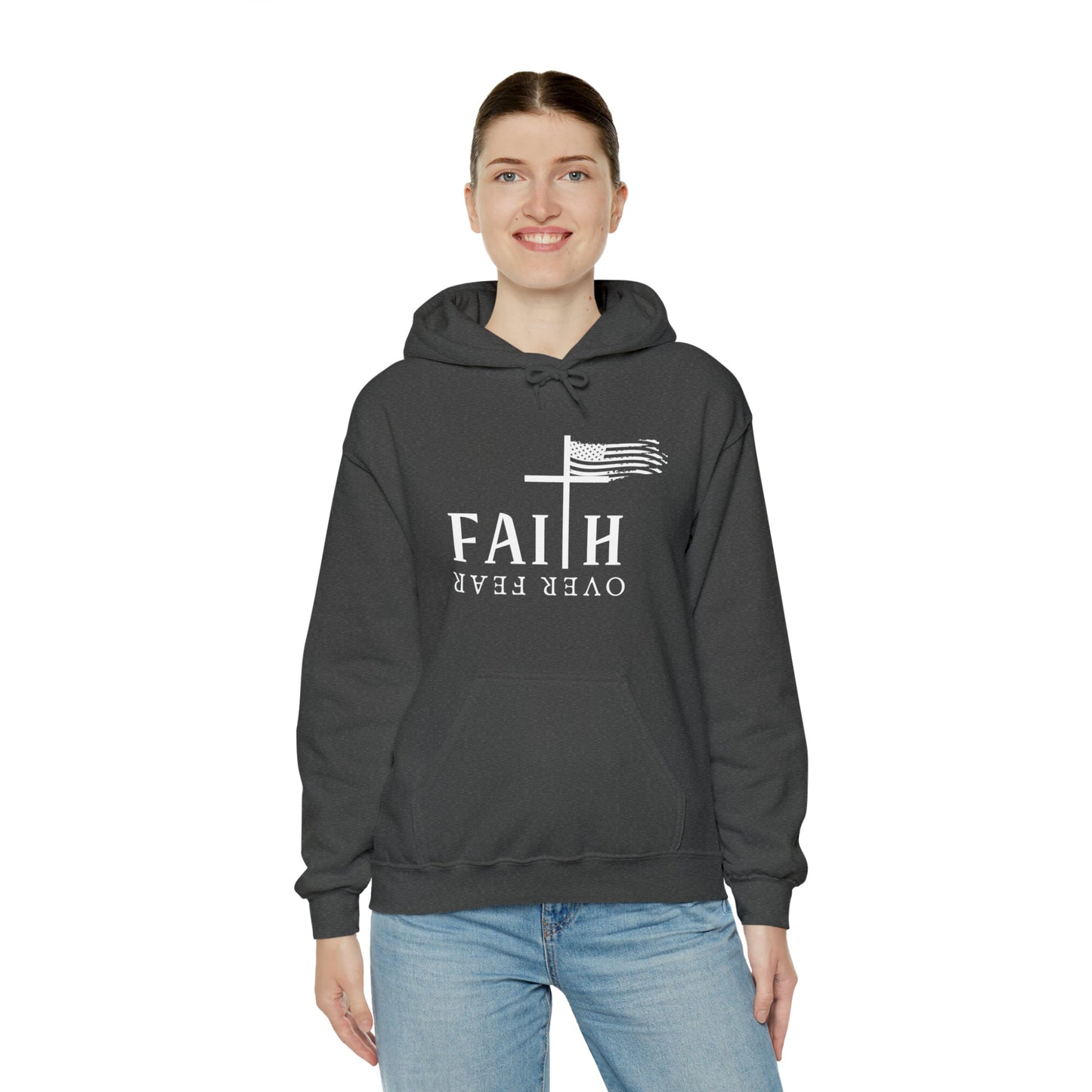 Faith Over Fear: Unisex Heavy Blend⢠Inspirational Christian Hoodie"