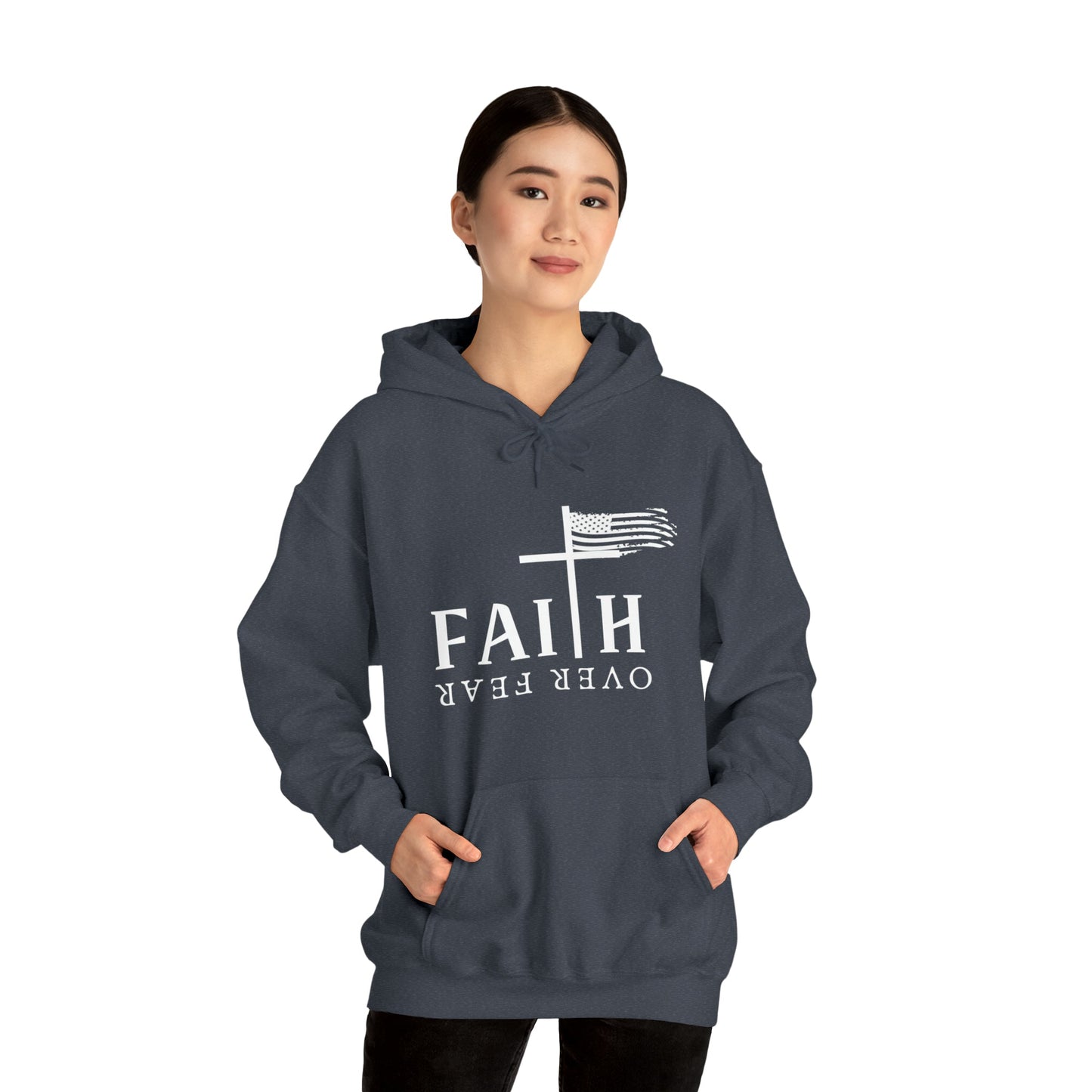 Faith Over Fear: Unisex Heavy Blend⢠Inspirational Christian Hoodie"