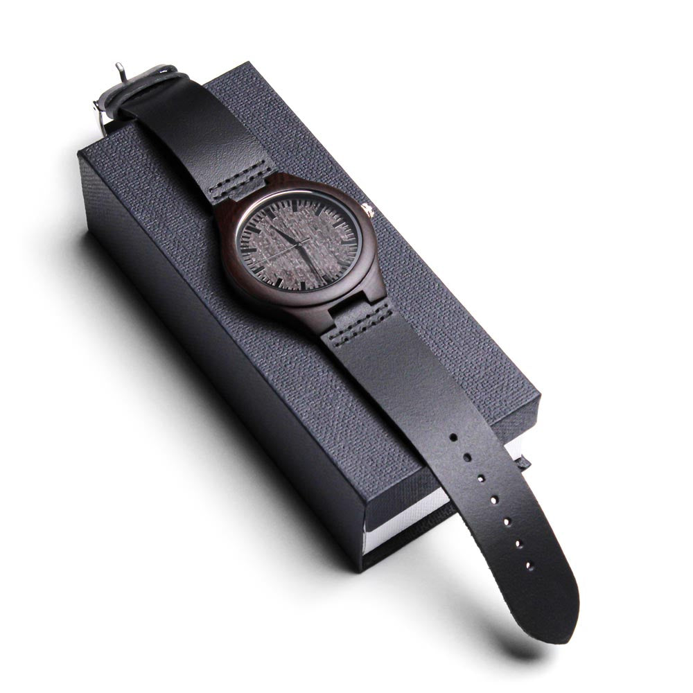 Engraved Wooden Watch with Personal Message | For My Dad