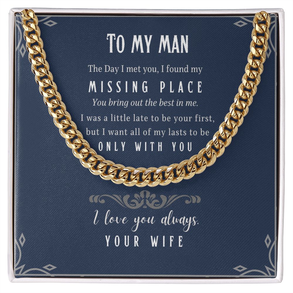 Cuban Link Chain for my Husband - Message Card Jewelry