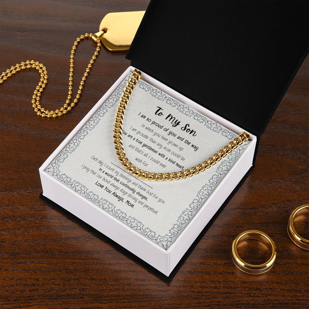 Cuban Link Chain | Gift for My Son | Message Card Jewelry
