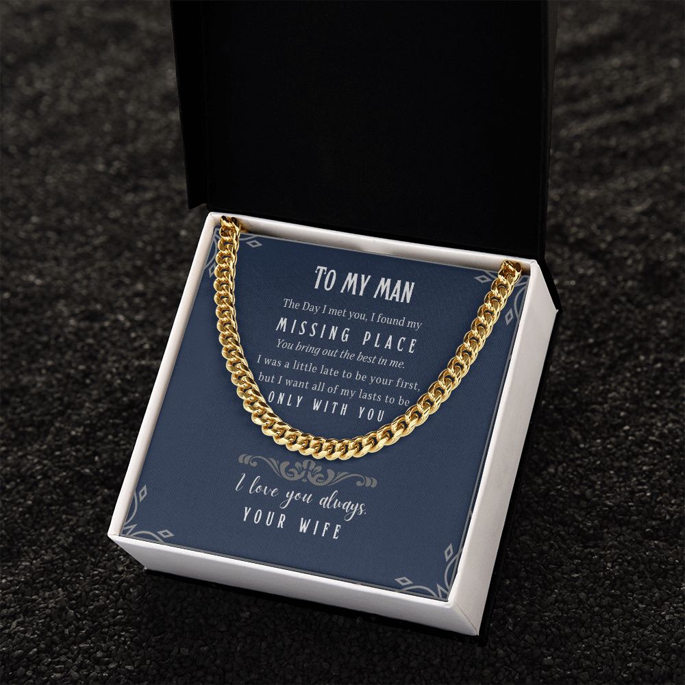 Cuban Link Chain for my Husband - Message Card Jewelry