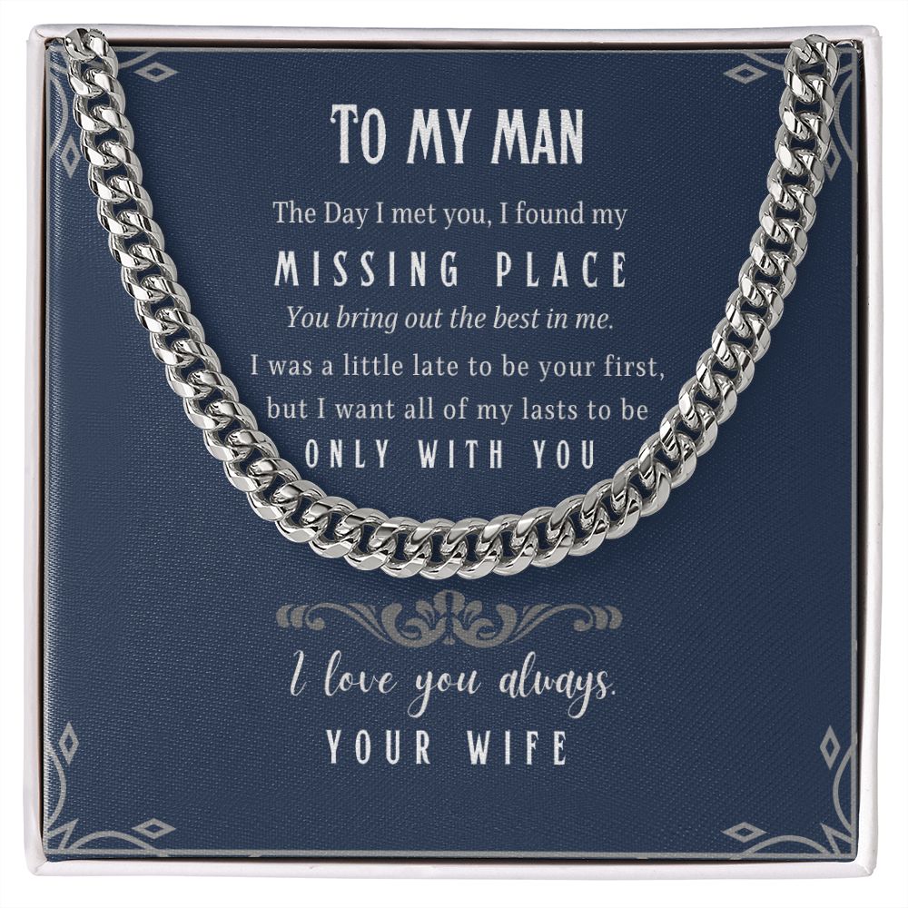 Cuban Link Chain for my Husband - Message Card Jewelry
