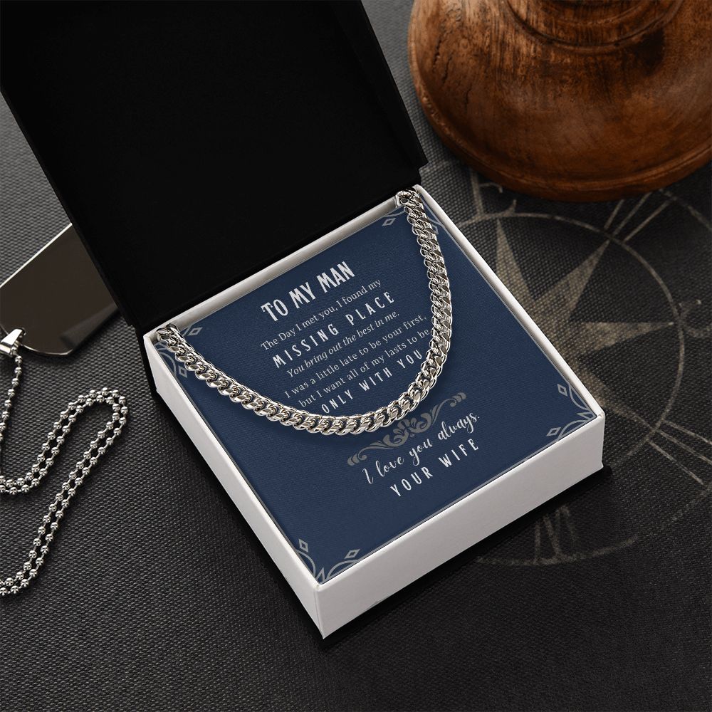 Cuban Link Chain for my Husband - Message Card Jewelry