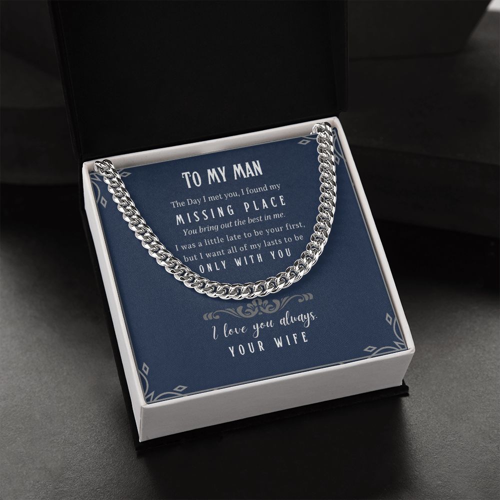 Cuban Link Chain for my Husband - Message Card Jewelry