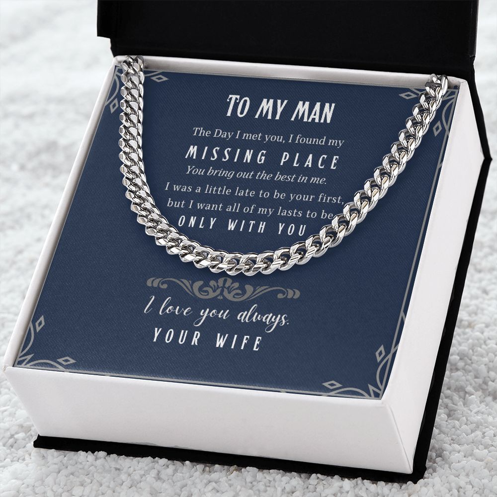 Cuban Link Chain for my Husband - Message Card Jewelry