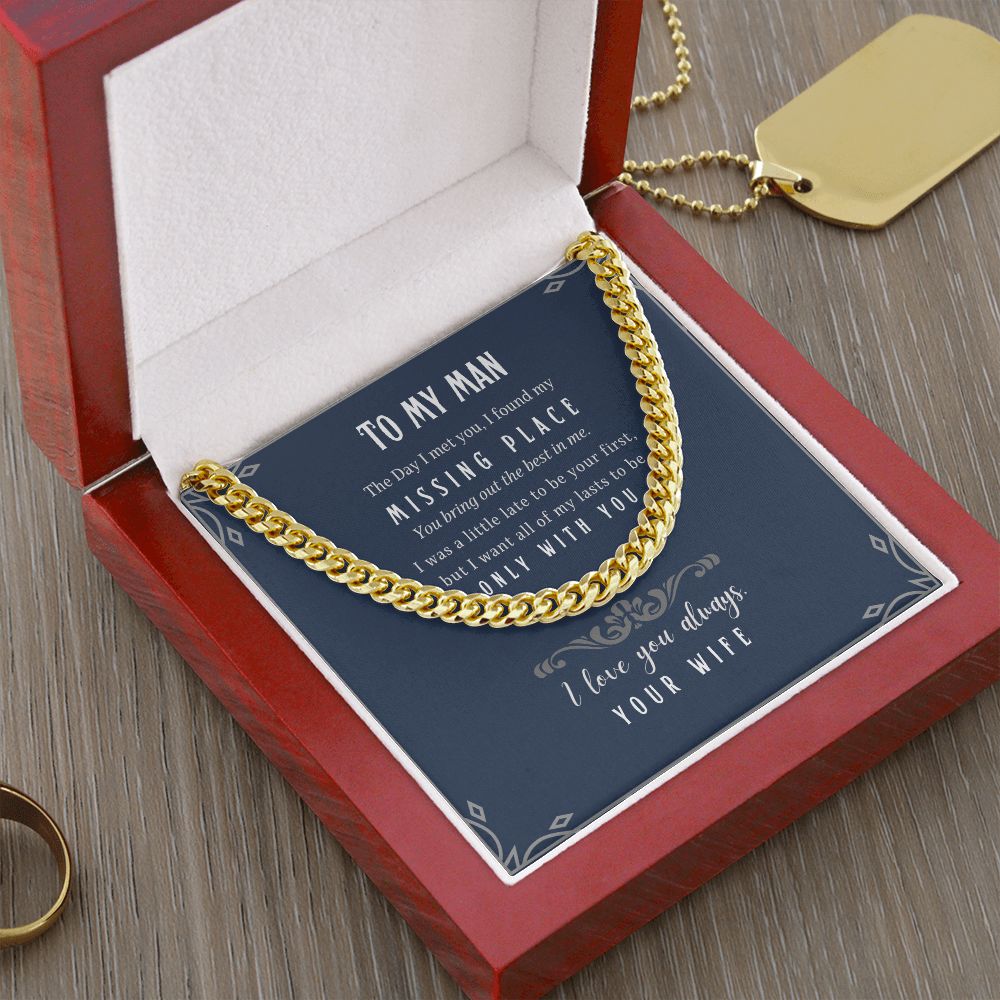Cuban Link Chain for my Husband - Message Card Jewelry