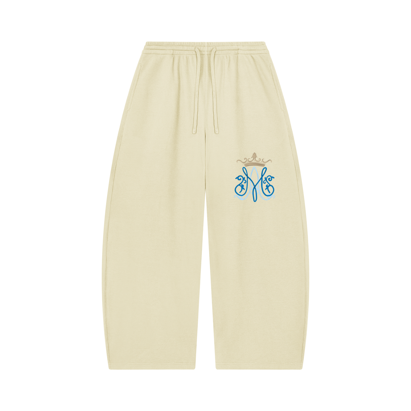 Unisex Waffle Barrel Leg Pants