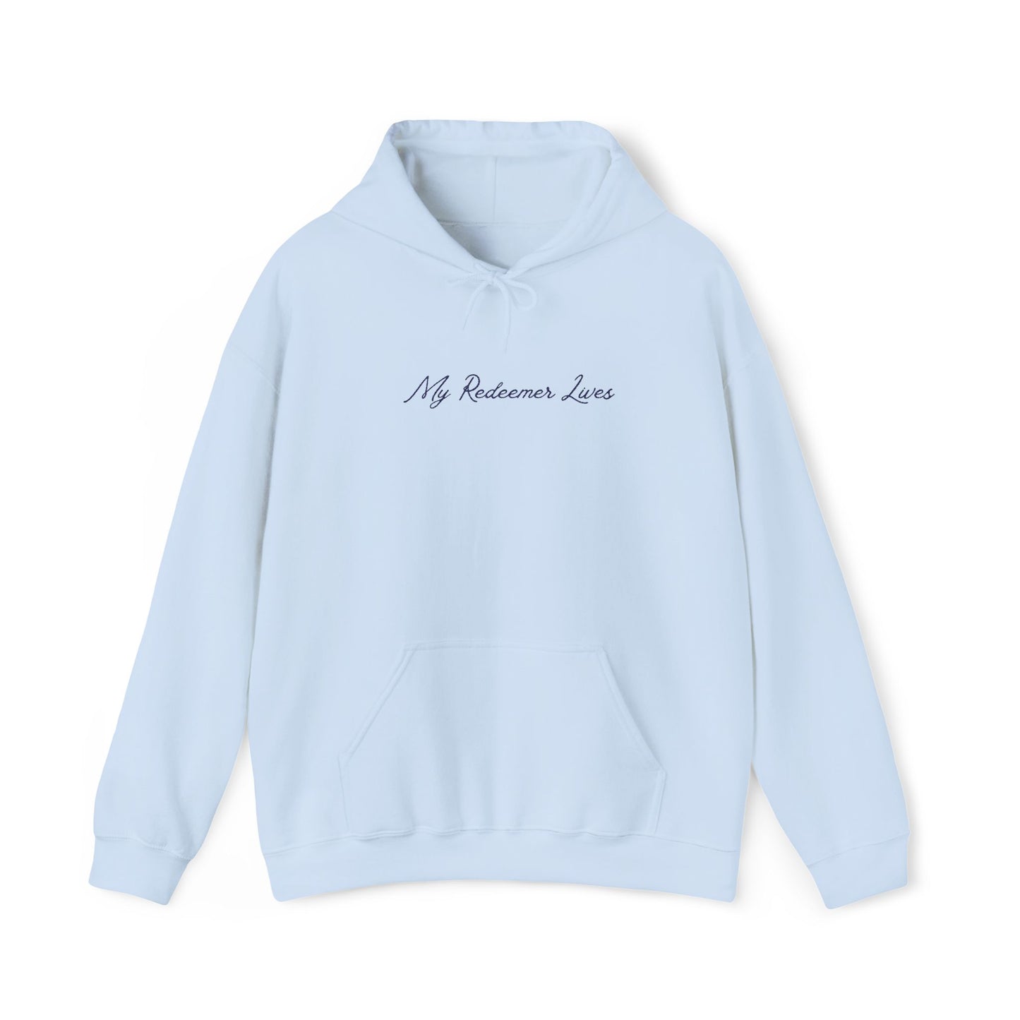 My Redeemer Lives" Women's Hoodie | Christian Catholic Sweatshirt | Job 19:25 Faith Apparel | Unisex Heavy Blend Hooded Sweatshirt