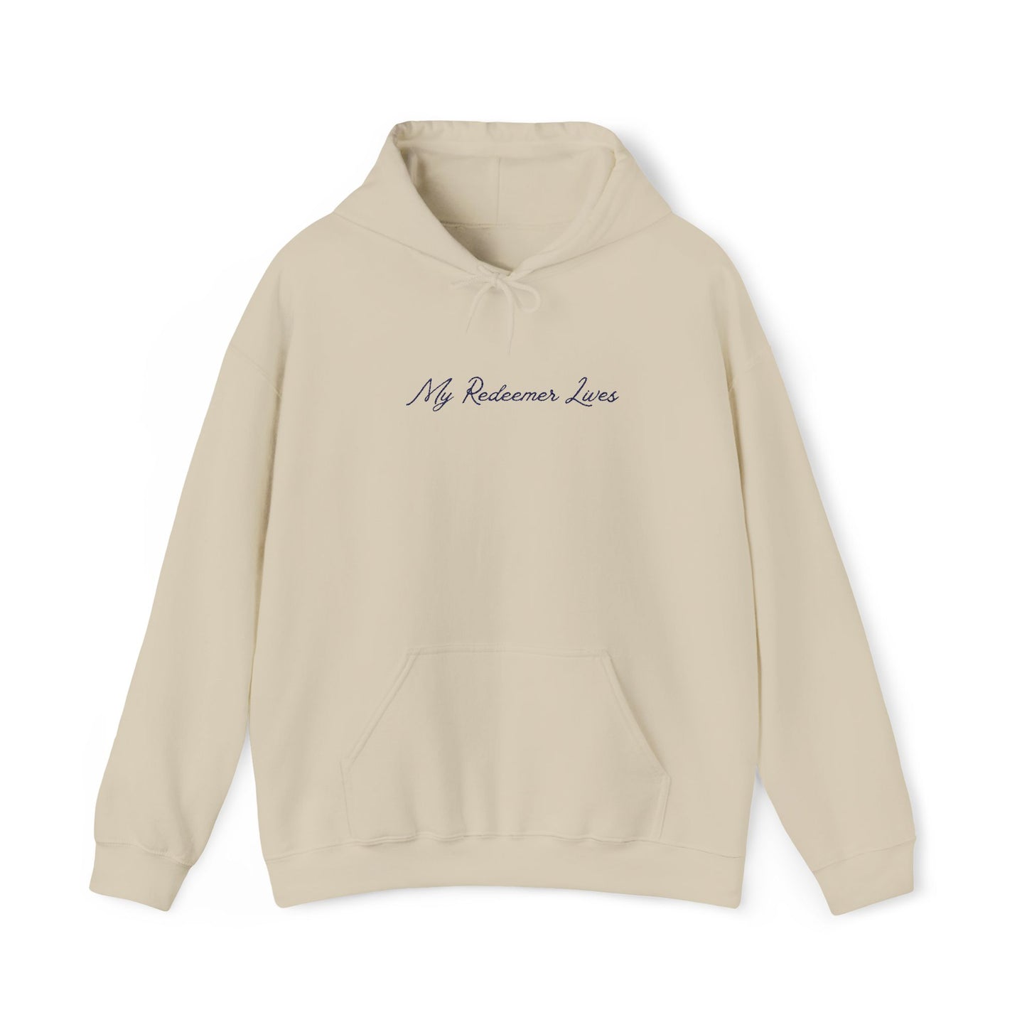 My Redeemer Lives" Women's Hoodie | Christian Catholic Sweatshirt | Job 19:25 Faith Apparel | Unisex Heavy Blend Hooded Sweatshirt