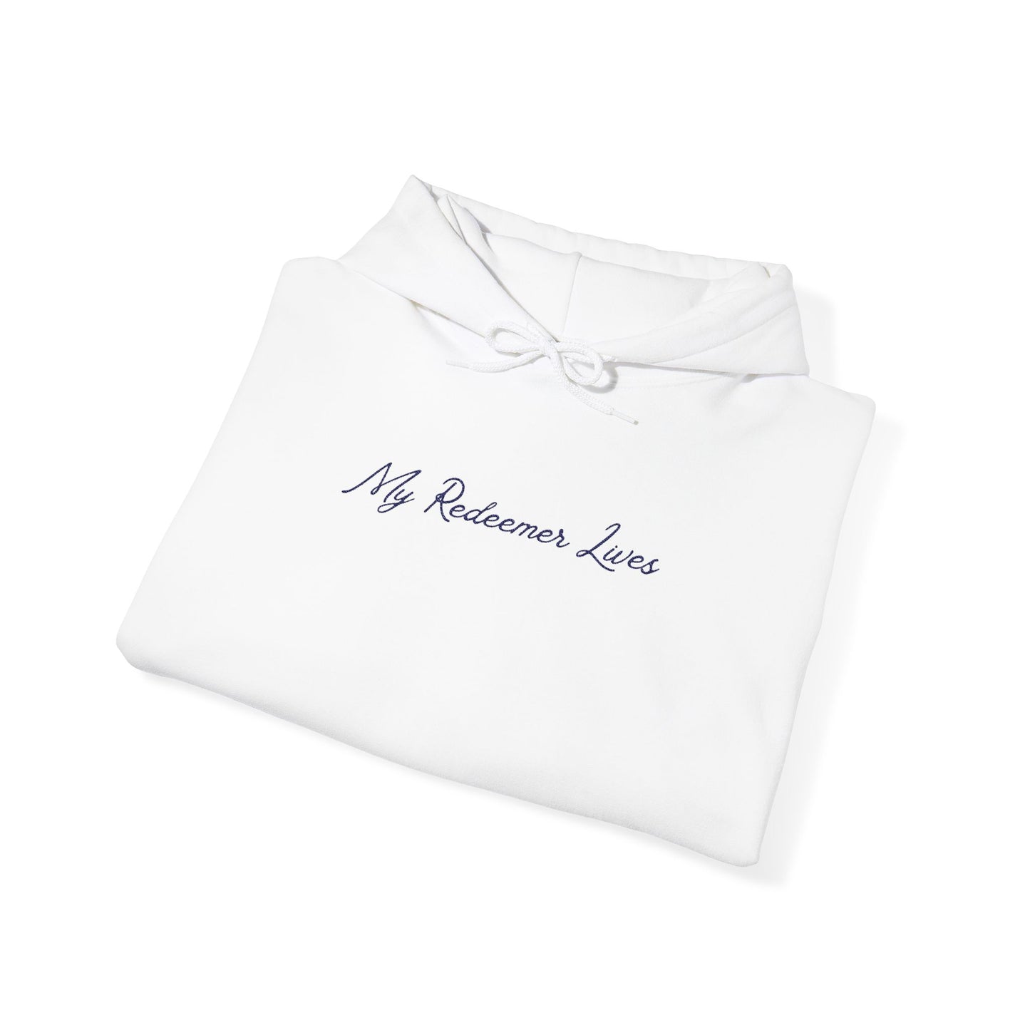 My Redeemer Lives" Women's Hoodie | Christian Catholic Sweatshirt | Job 19:25 Faith Apparel | Unisex Heavy Blend Hooded Sweatshirt