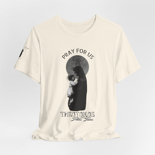 Theotokos Pray for Us – Mary, Mother of God Tee | Catholic Women’s Marian Prayer Shirt | Blessed Virgin Mary Devotion Apparel