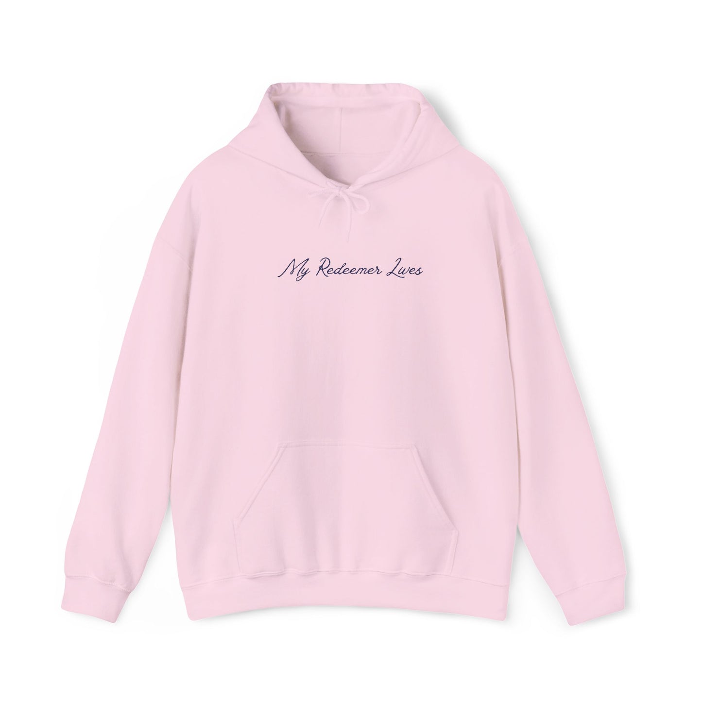 My Redeemer Lives" Women's Hoodie | Christian Catholic Sweatshirt | Job 19:25 Faith Apparel | Unisex Heavy Blend Hooded Sweatshirt
