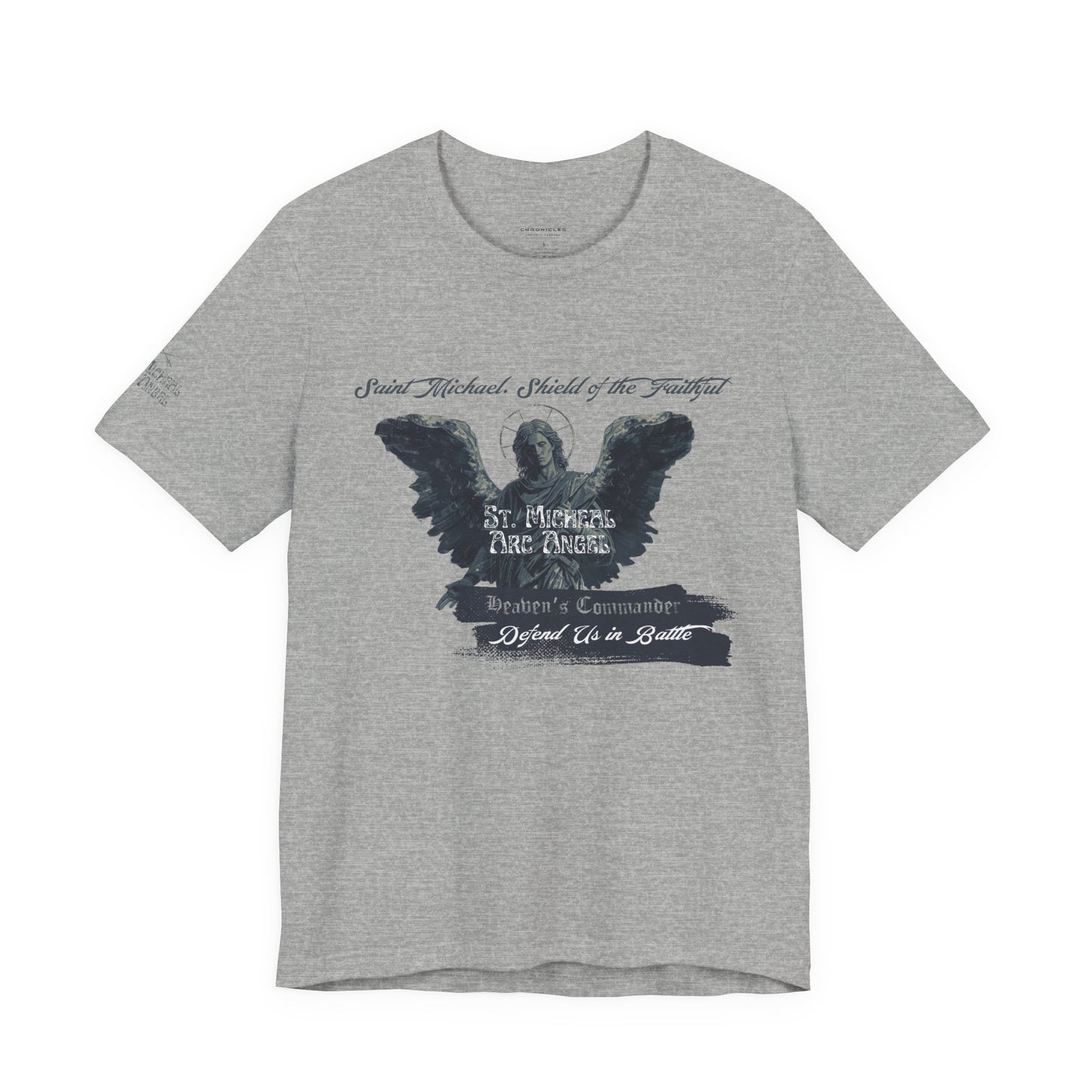 Copy of Saint Michael Short Sleeve Tee, Angel Wing Tee, Faith T-Shirt,Catholic christian  Apparel, Gift for Believers, Holy Mass Shirt