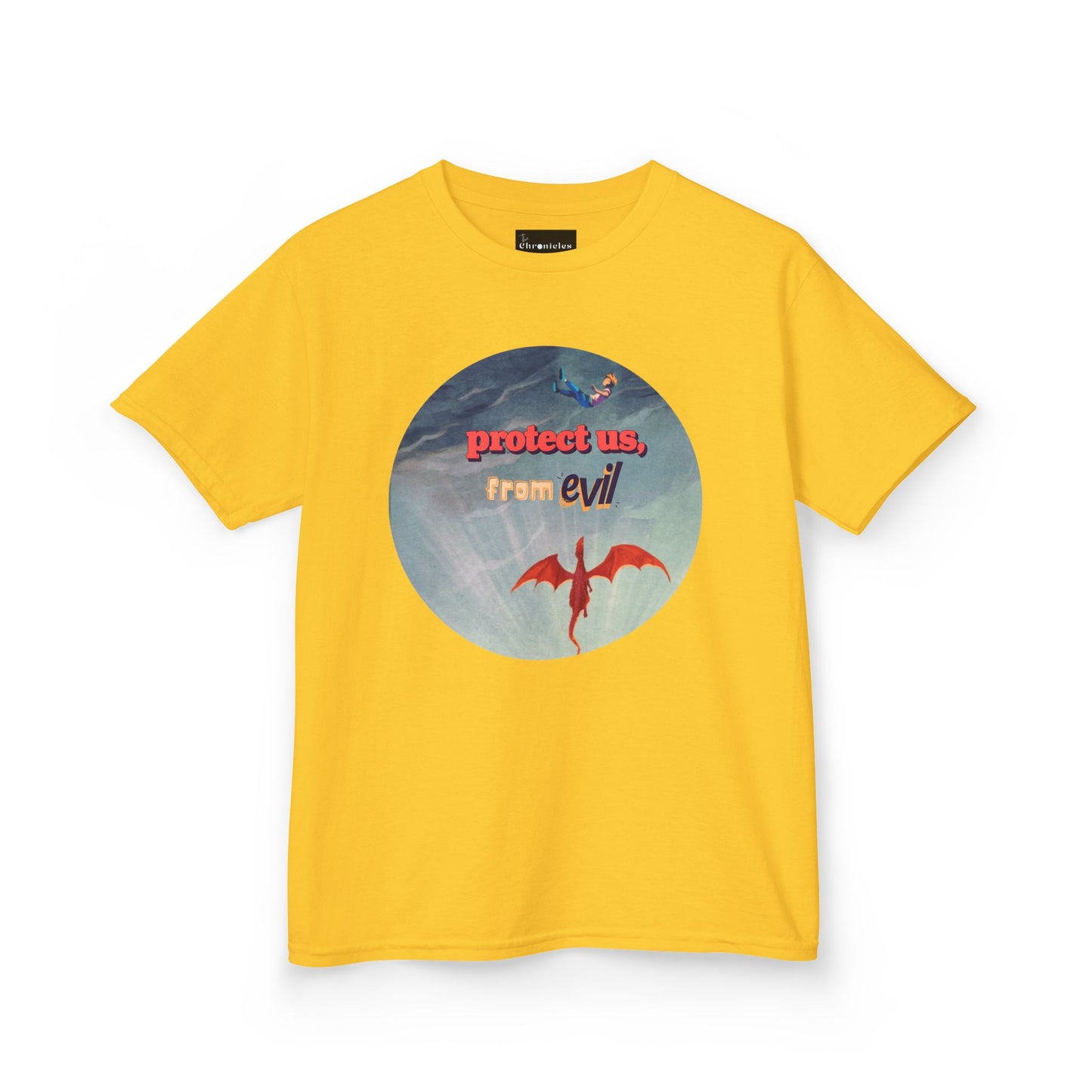 Protect Us From Evil" Kids T-Shirt | Children's Christian Prayer Apparel | Heavy Cotton™ Tee | Spiritual Protection Clothing