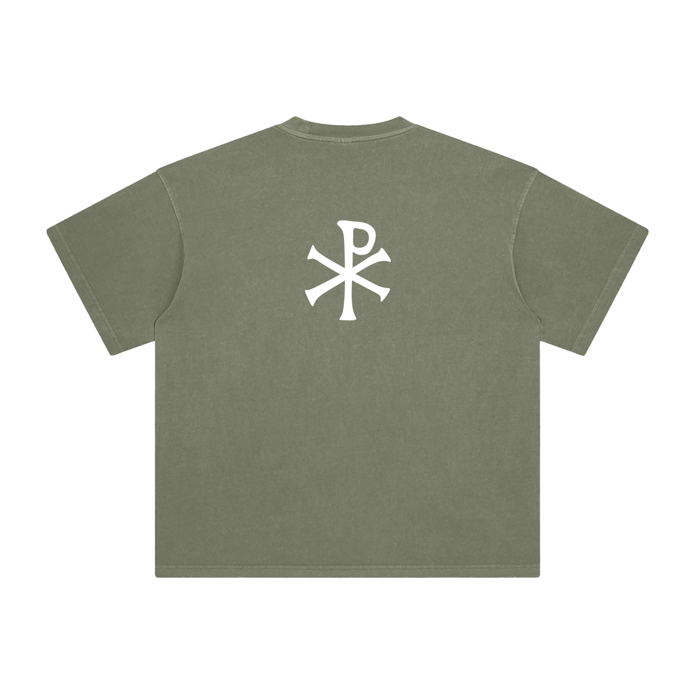 Constantine Christogram Christian T-Shirt | Gothic Faith Tee | Christ's Promise Scripture Shirt | Enzyme Washed Catholic T-shirt