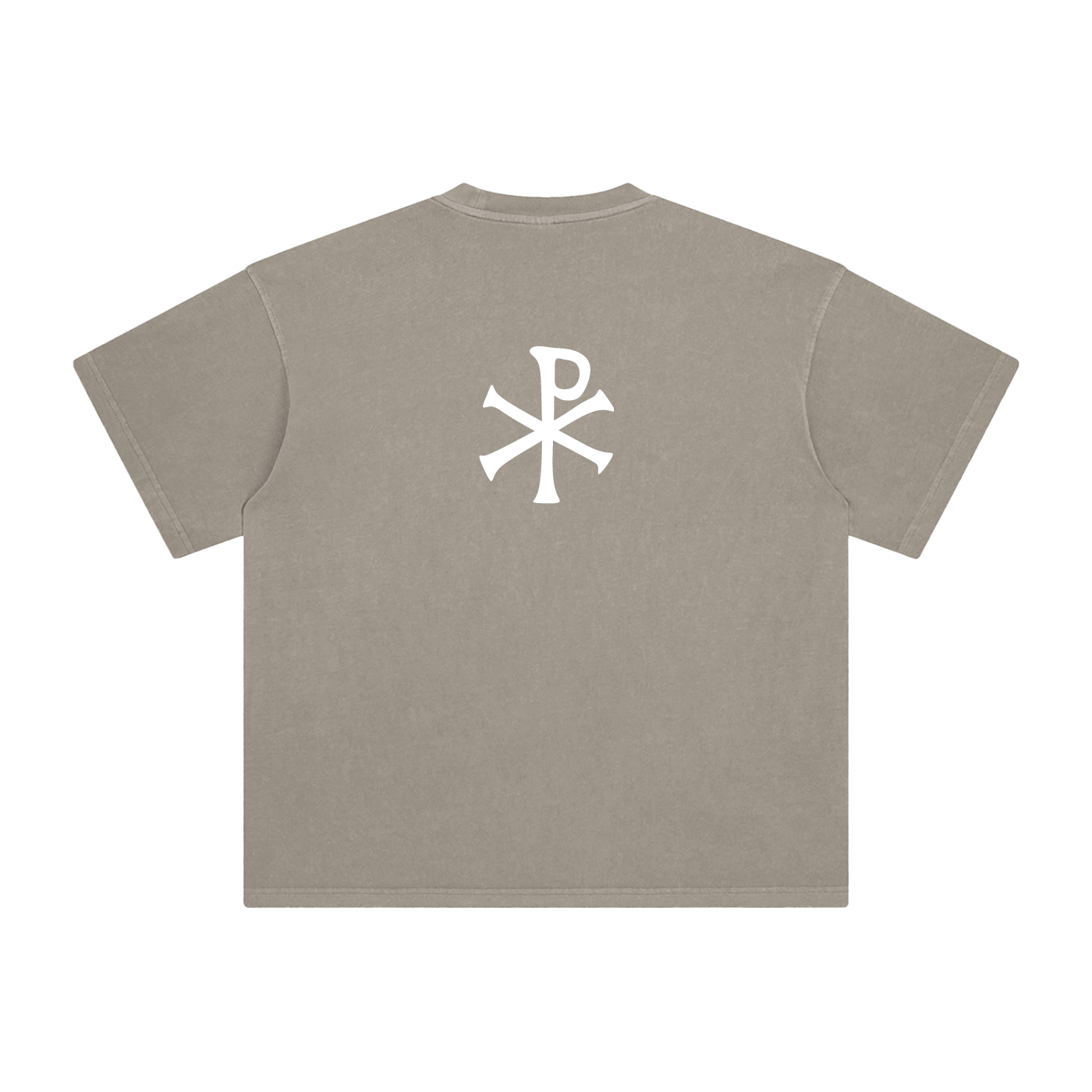 Constantine Christogram Christian T-Shirt | Gothic Faith Tee | Christ's Promise Scripture Shirt | Enzyme Washed Catholic T-shirt