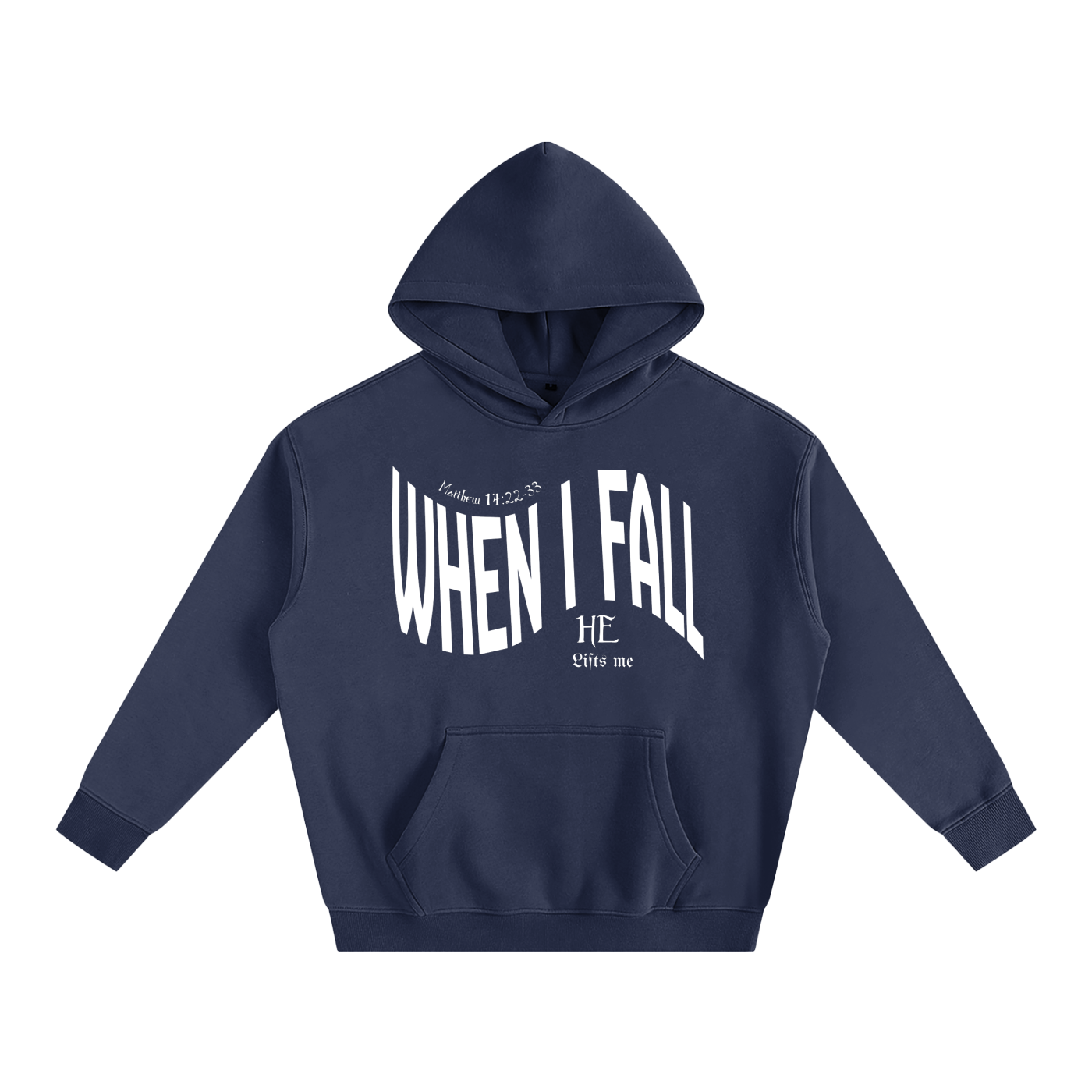 “When I Fall, He Lifts Me” Oversize Fleeced Hoodie – Christian Streetwear