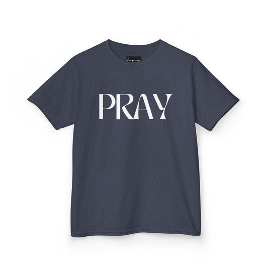 "Pray" Kids T-Shirt | Unisex Heavy Cotton™ Tee | Christian Children's Apparel | Faith-Based Kids Clothing