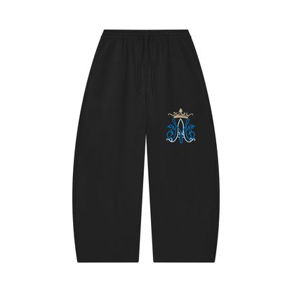 Unisex Waffle Barrel Leg Pants