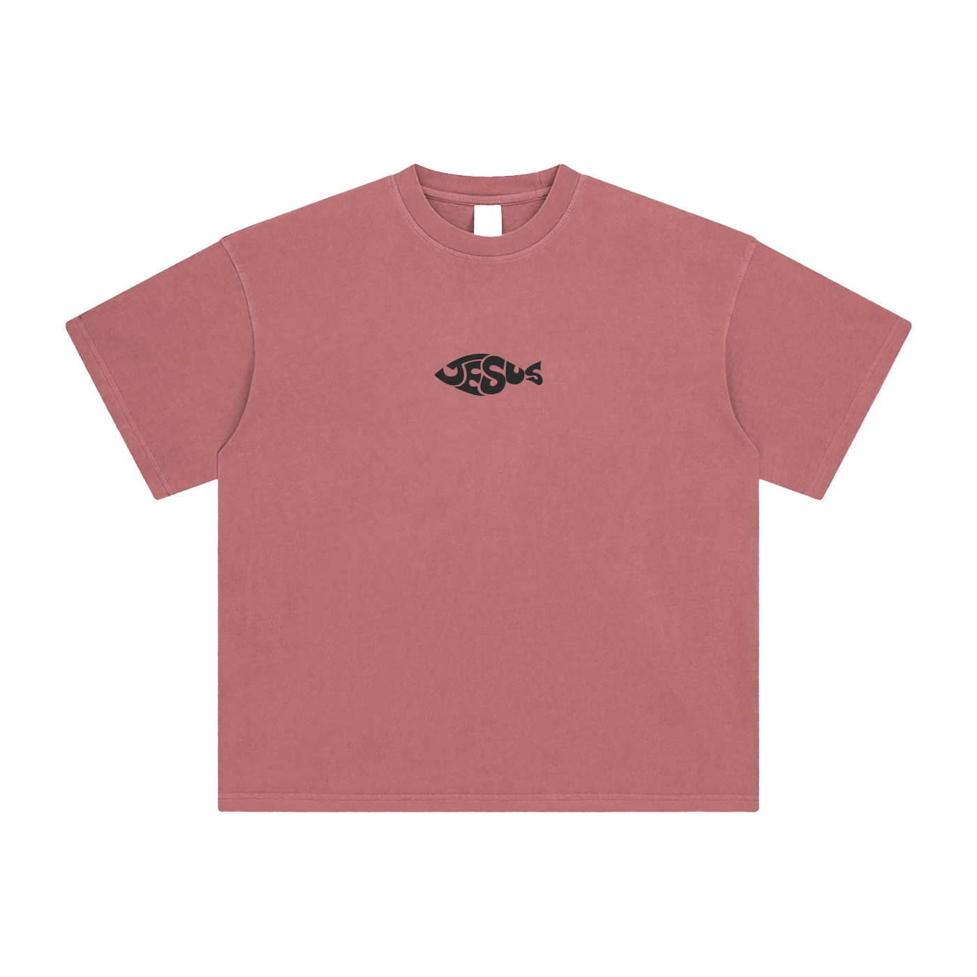 Jesus Fish Eye Script Enzyme Washed Trendy Fit Tee - Catholic Faith Statement Shirt - Chronicles Boutique Christian Apparel