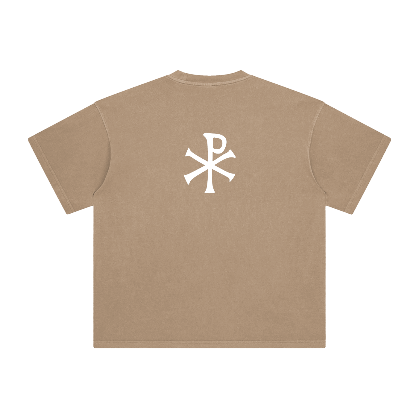 Constantine Christogram Christian T-Shirt | Gothic Faith Tee | Christ's Promise Scripture Shirt | Enzyme Washed Catholic T-shirt