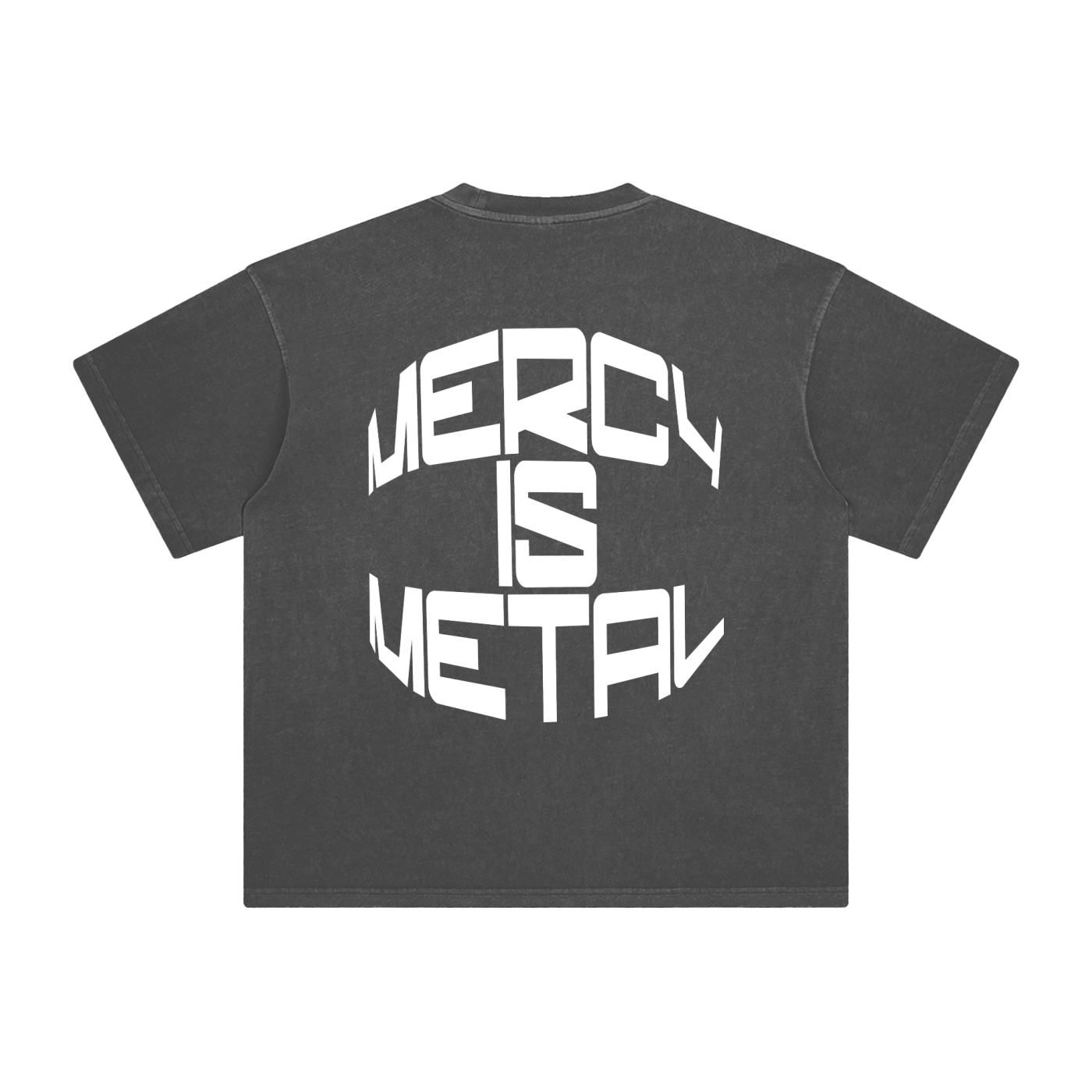 ENZYME WASHED T-SHIRT - MERCY IS METAL