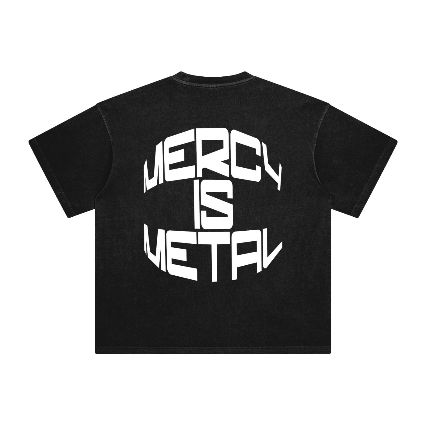 ENZYME WASHED T-SHIRT - MERCY IS METAL