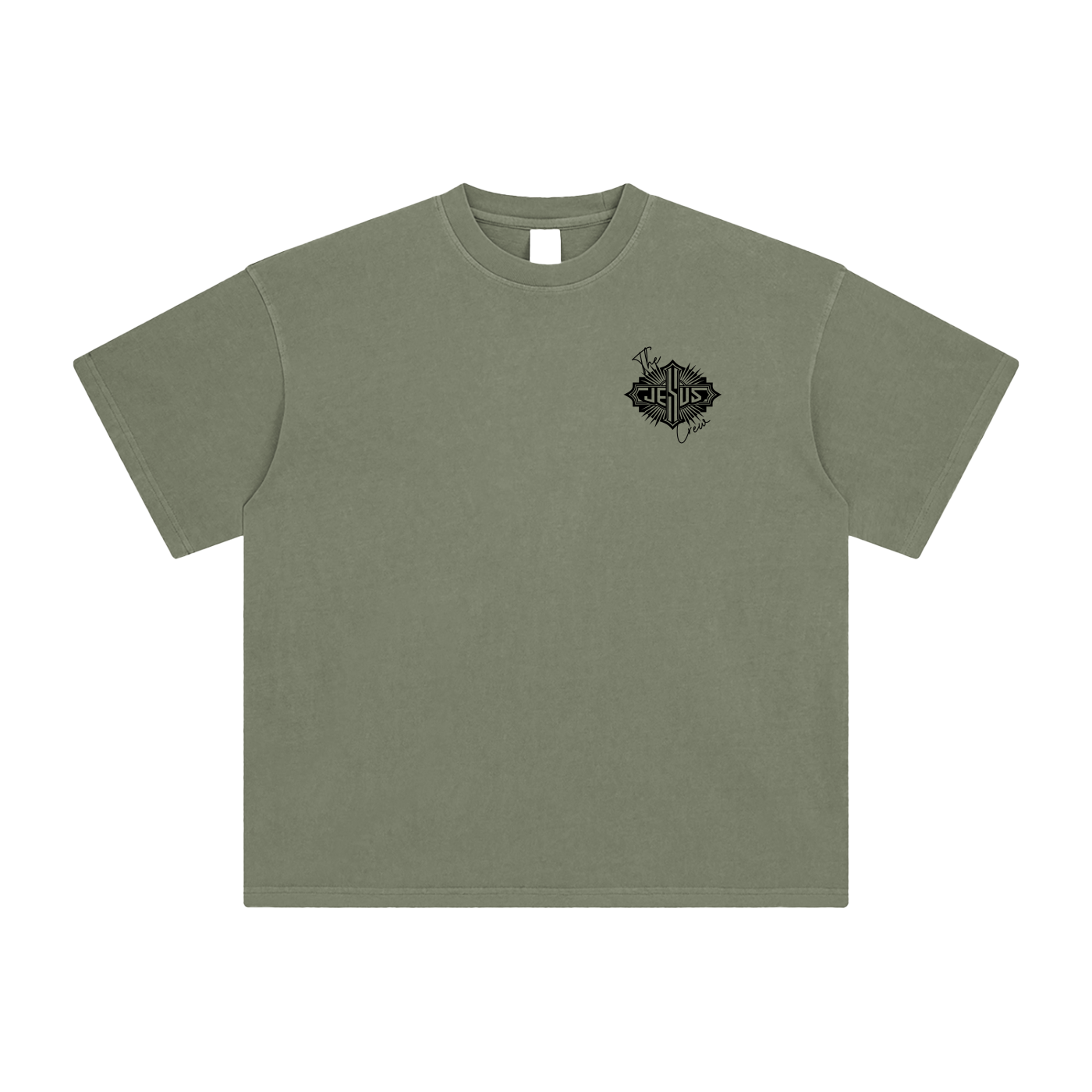 The Jesus Crew – Unisex Enzyme-Washed Tattoo Style Oversized Cotton T-Shirt