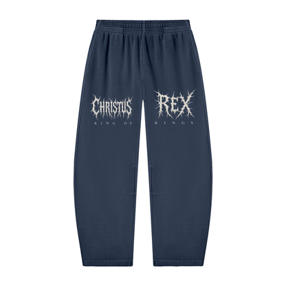 Unisex Vintage Washed Barrel Leg Sweatpants