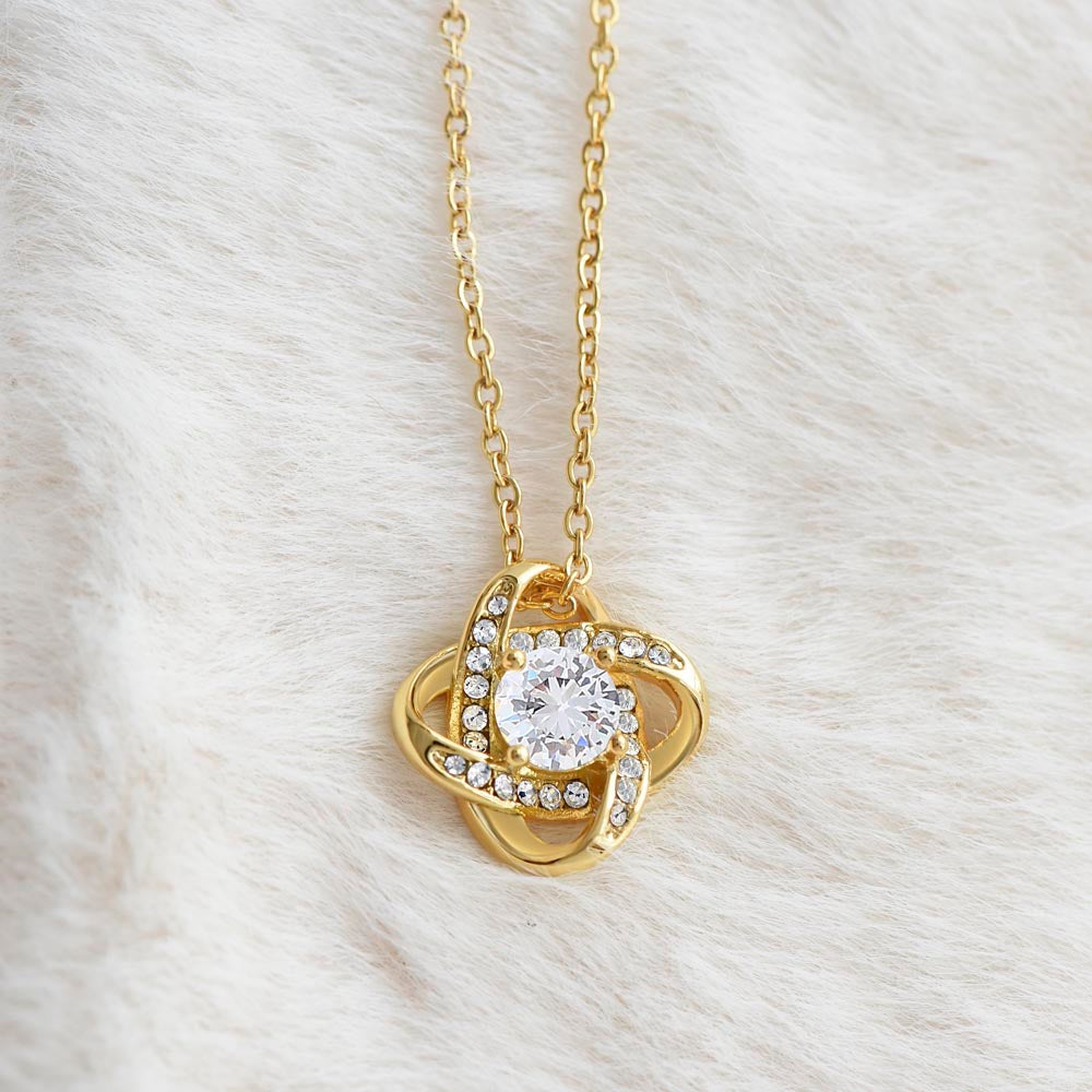 "Forgive Me, I Love You" - Love Knot Necklace with Message Card for Wife