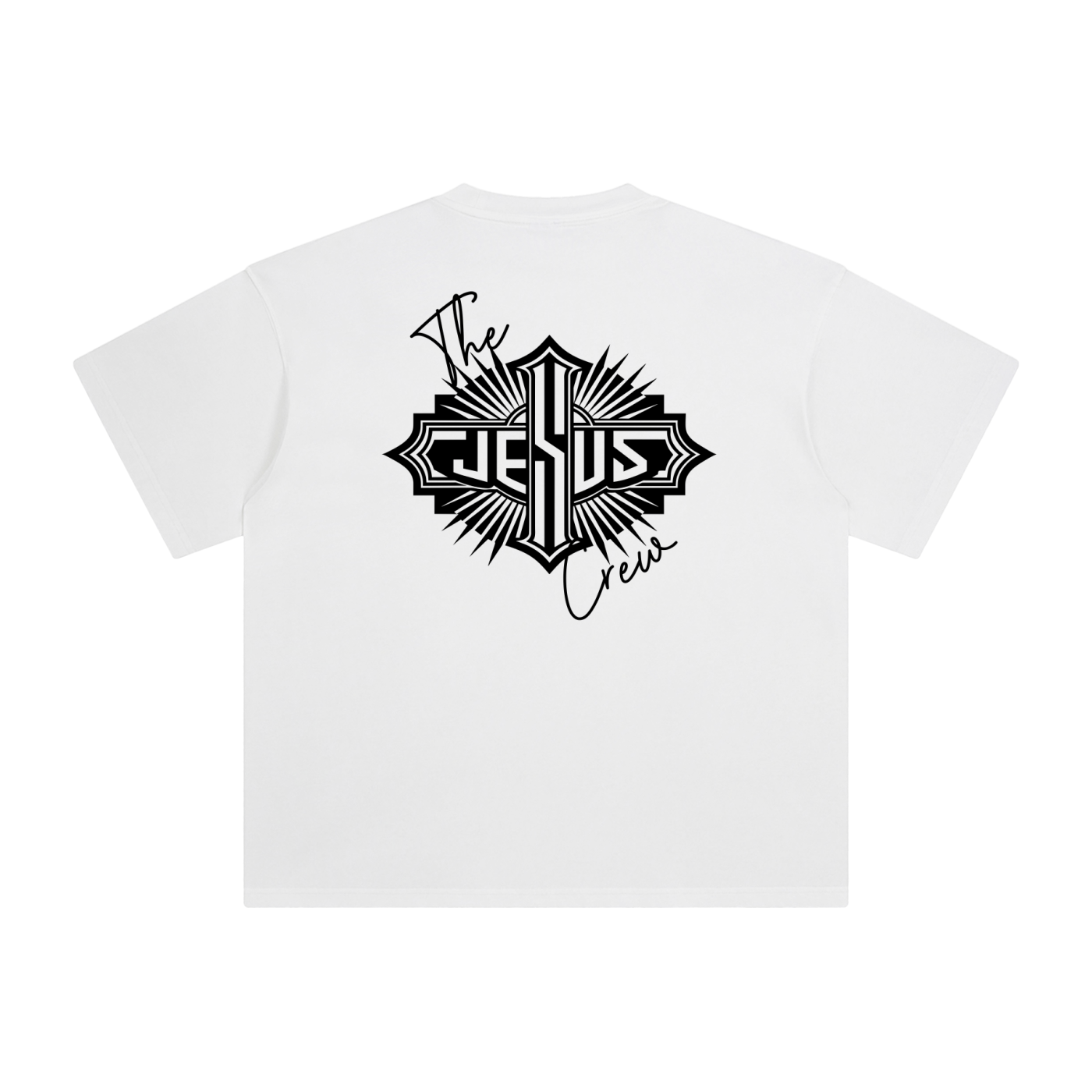 The Jesus Crew – Unisex Enzyme-Washed Tattoo Style Oversized Cotton T-Shirt