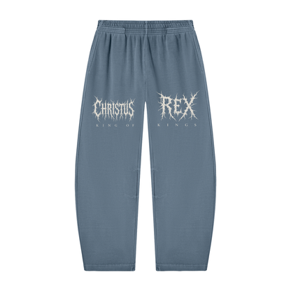 Unisex Vintage Washed Barrel Leg Sweatpants