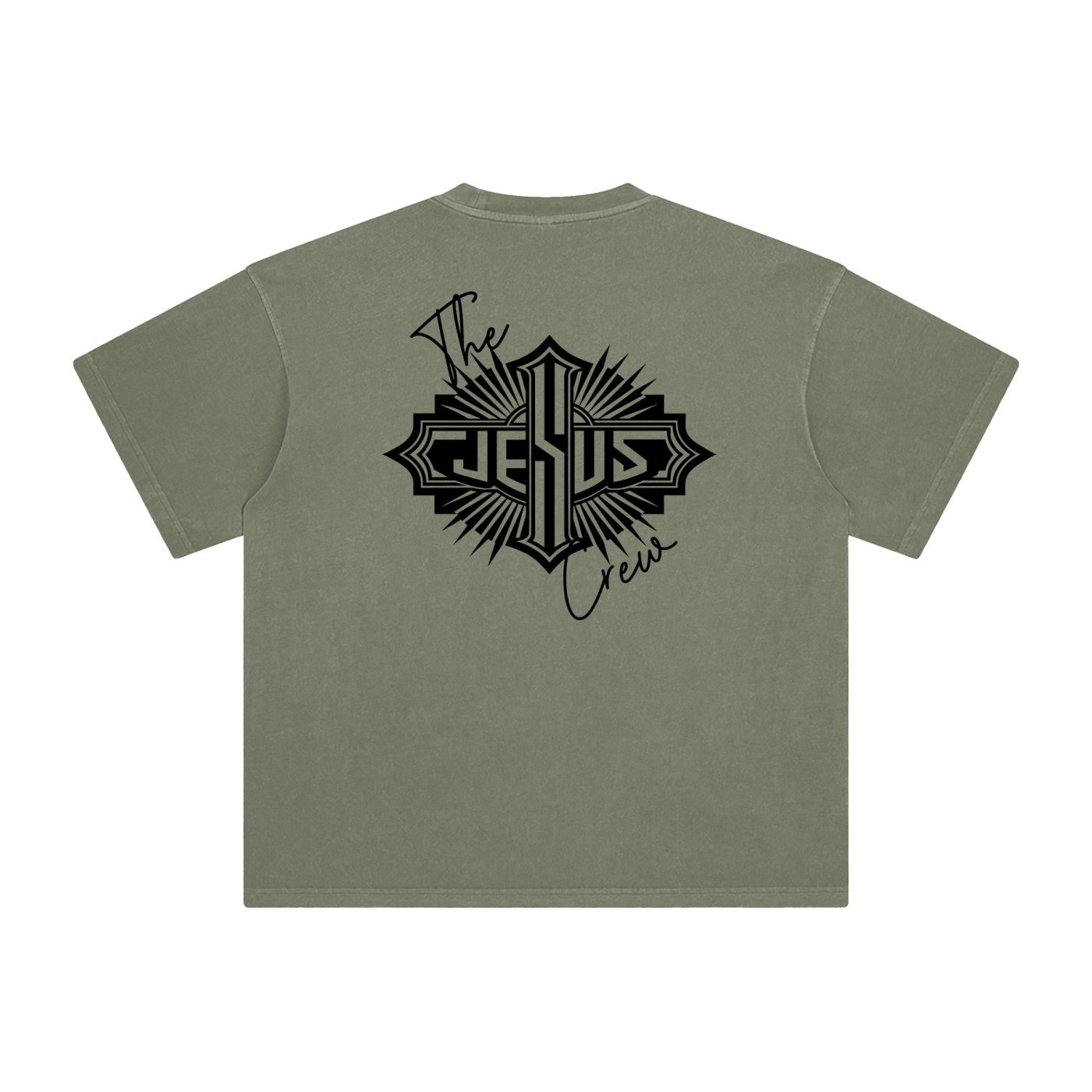 The Jesus Crew – Unisex Enzyme-Washed Tattoo Style Oversized Cotton T-Shirt