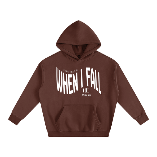 “When I Fall, He Lifts Me” Oversize Fleeced Hoodie – Christian Streetwear