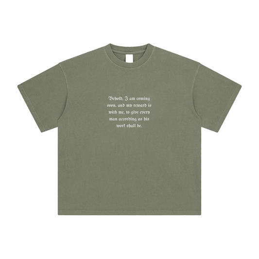 Behold, I Am Coming Soon – Unisex Enzyme-Washed Gothic Cross T-Shirt