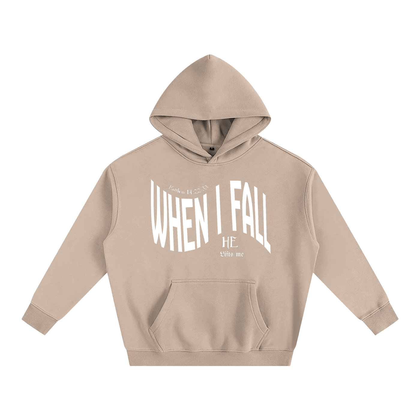 “When I Fall, He Lifts Me” Oversize Fleeced Hoodie – Christian Streetwear