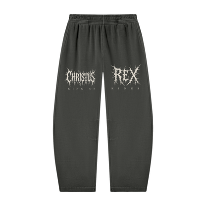 Unisex Vintage Washed Barrel Leg Sweatpants