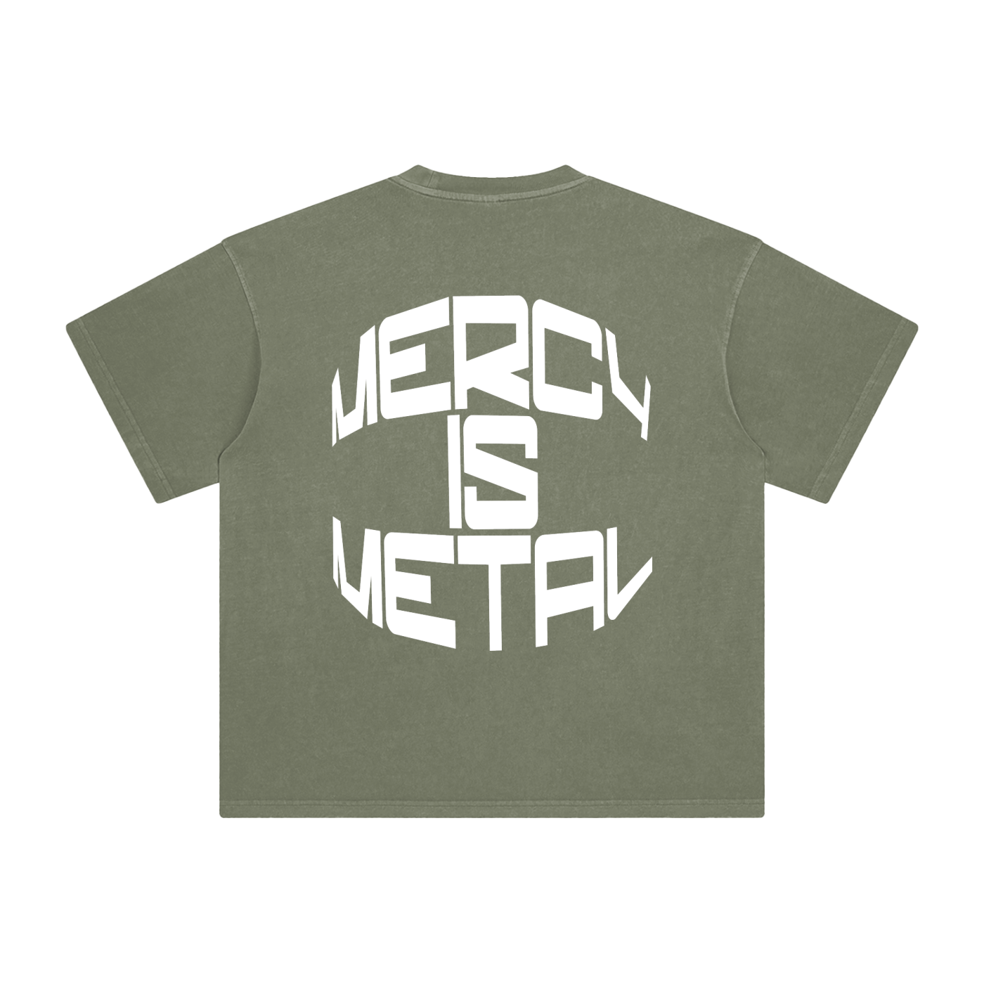 ENZYME WASHED T-SHIRT - MERCY IS METAL
