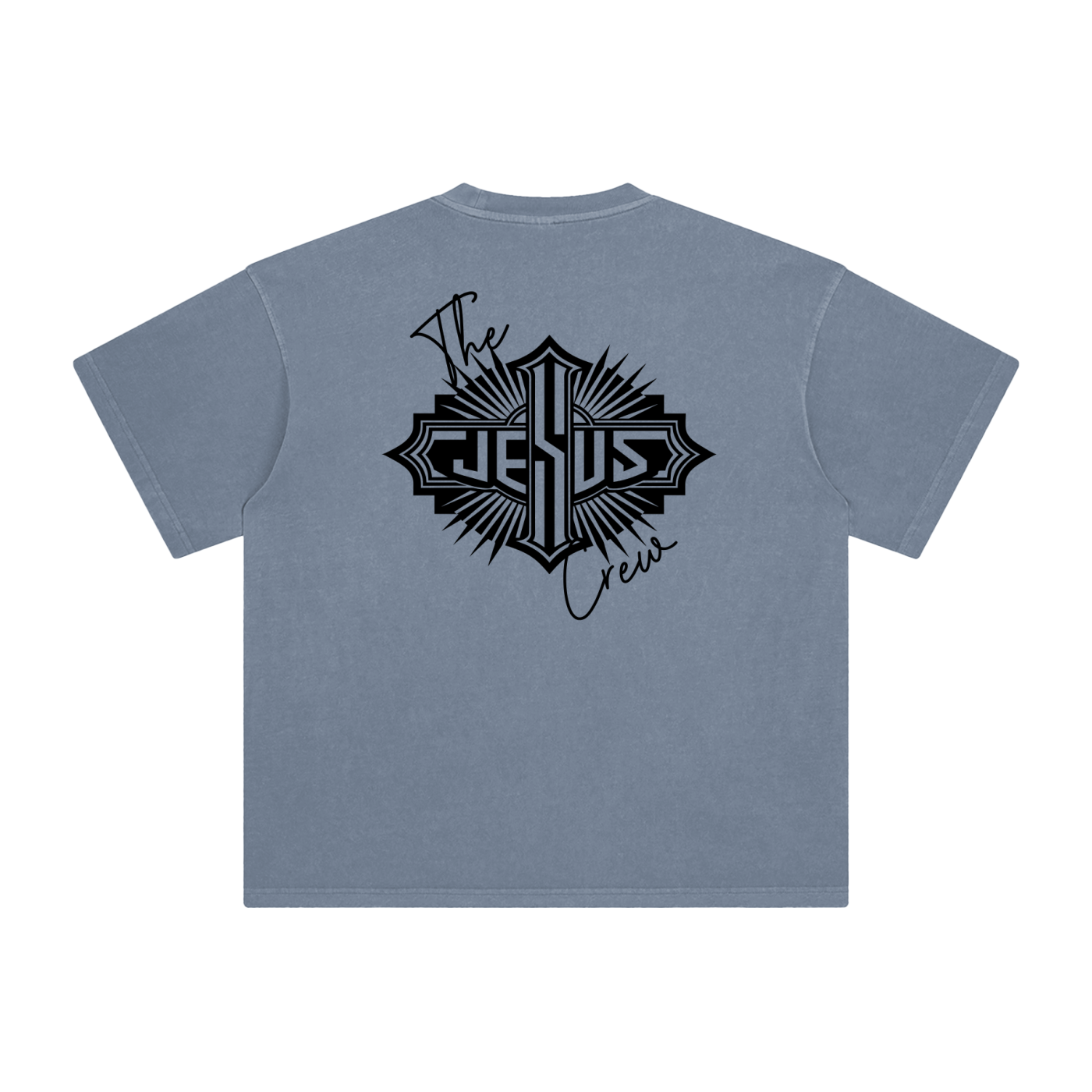 The Jesus Crew – Unisex Enzyme-Washed Tattoo Style Oversized Cotton T-Shirt