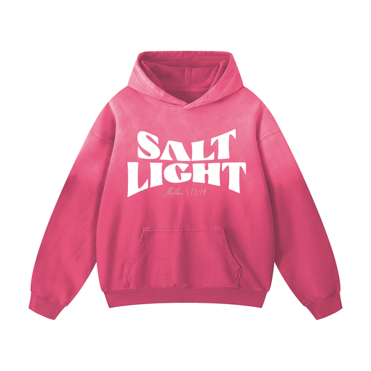 Salt and Light Sunfade Hoodie – Hot Pink Heavyweight Sunfade Oversized Hoodie |  Faith Streetwear