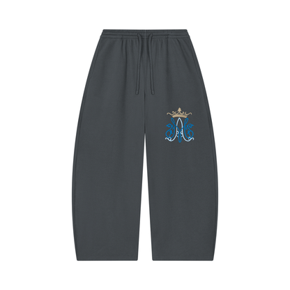 Unisex Waffle Barrel Leg Pants