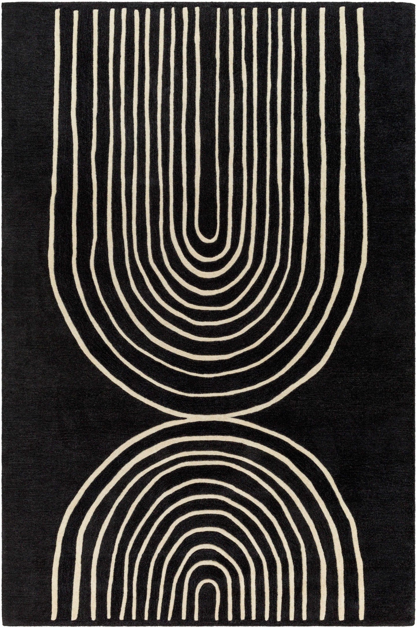 Fuat Black Wool Rug-1