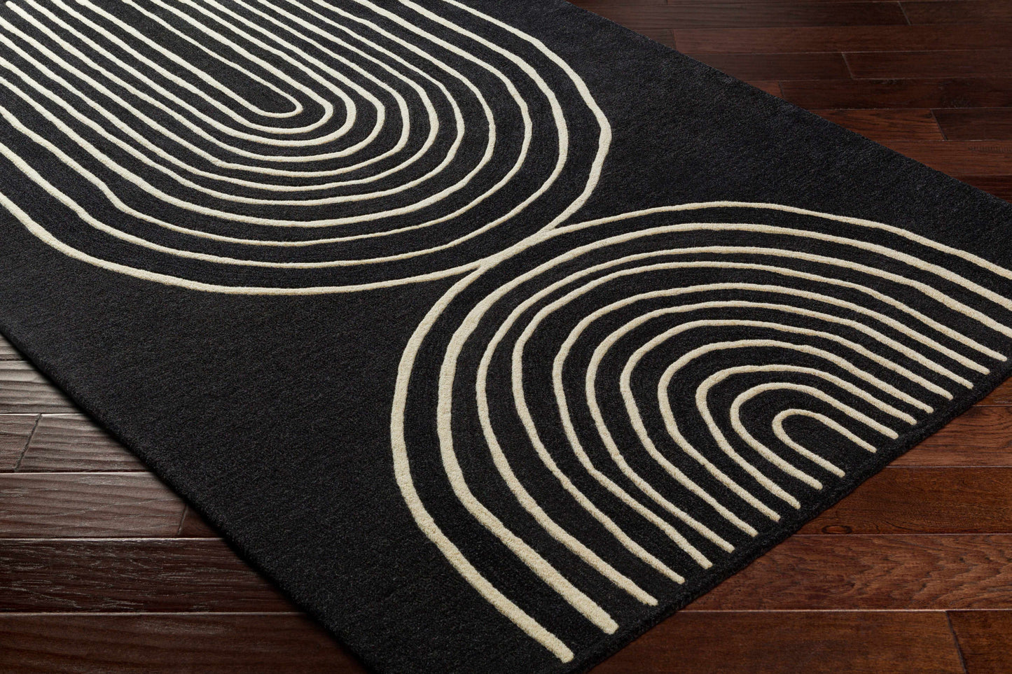 Fuat Black Wool Rug-3