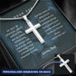 Personalized Engravable Steel Cross for Son | Message Card Jewelry by CB