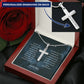 Personalized Engravable Steel Cross for Son | Message Card Jewelry by CB
