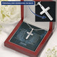 Personalized Engravable Steel Cross for Son | Message Card Jewelry by CB