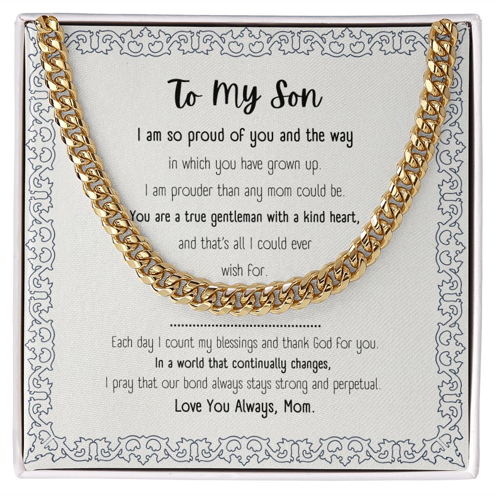 Cuban Link Chain | Gift for My Son | Message Card Jewelry